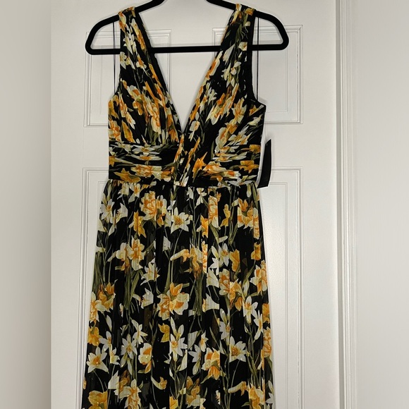 #20 AIDAN MATTOX • METALLIC FLORAL PRINT W. SLIT • NWT - Picture 5 of 9